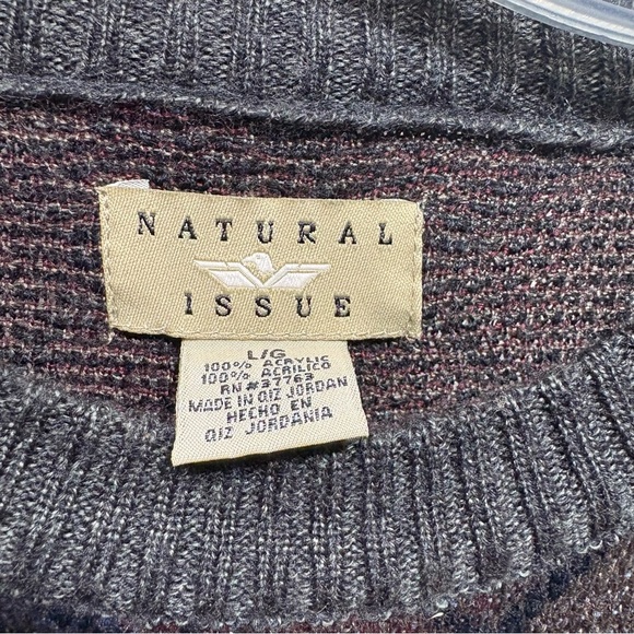Vtg Natural Issue Sweater Mens Large Multicolor Plaid Grandpa Preppy Academia - Picture 2 of 8